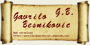Gavrilo Besniković vizit kartica